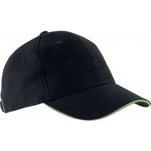 Kup Orlando 6 paneles sapka, Black/Lime
