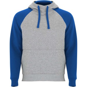 Roly Badet uniszex kapucnis pul�ver, Heather grey, Royal blue