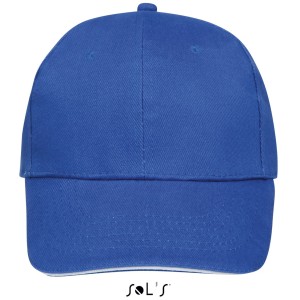 Sols Buffalo 6 paneles baseballsapka, Royal Blue/White